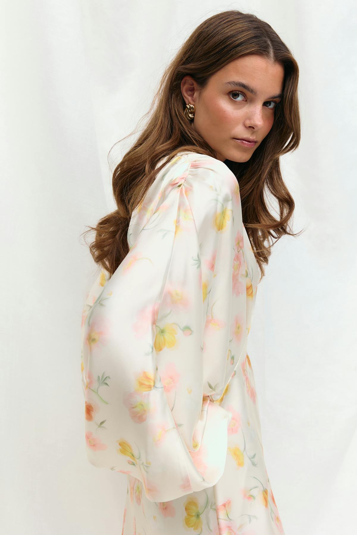 satin midaxi dress - Ponderosa pine