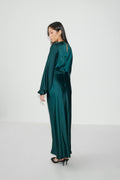 satin midaxi dress - Noir