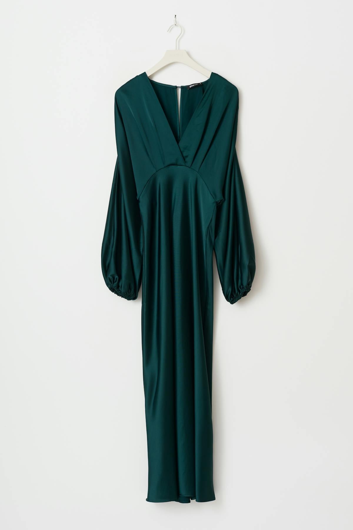 satin midaxi dress - Noir