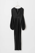 satin midaxi dress - Noir