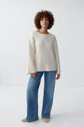 Knitted bow sweater - Gardenia