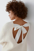 Knitted bow sweater - Gardenia