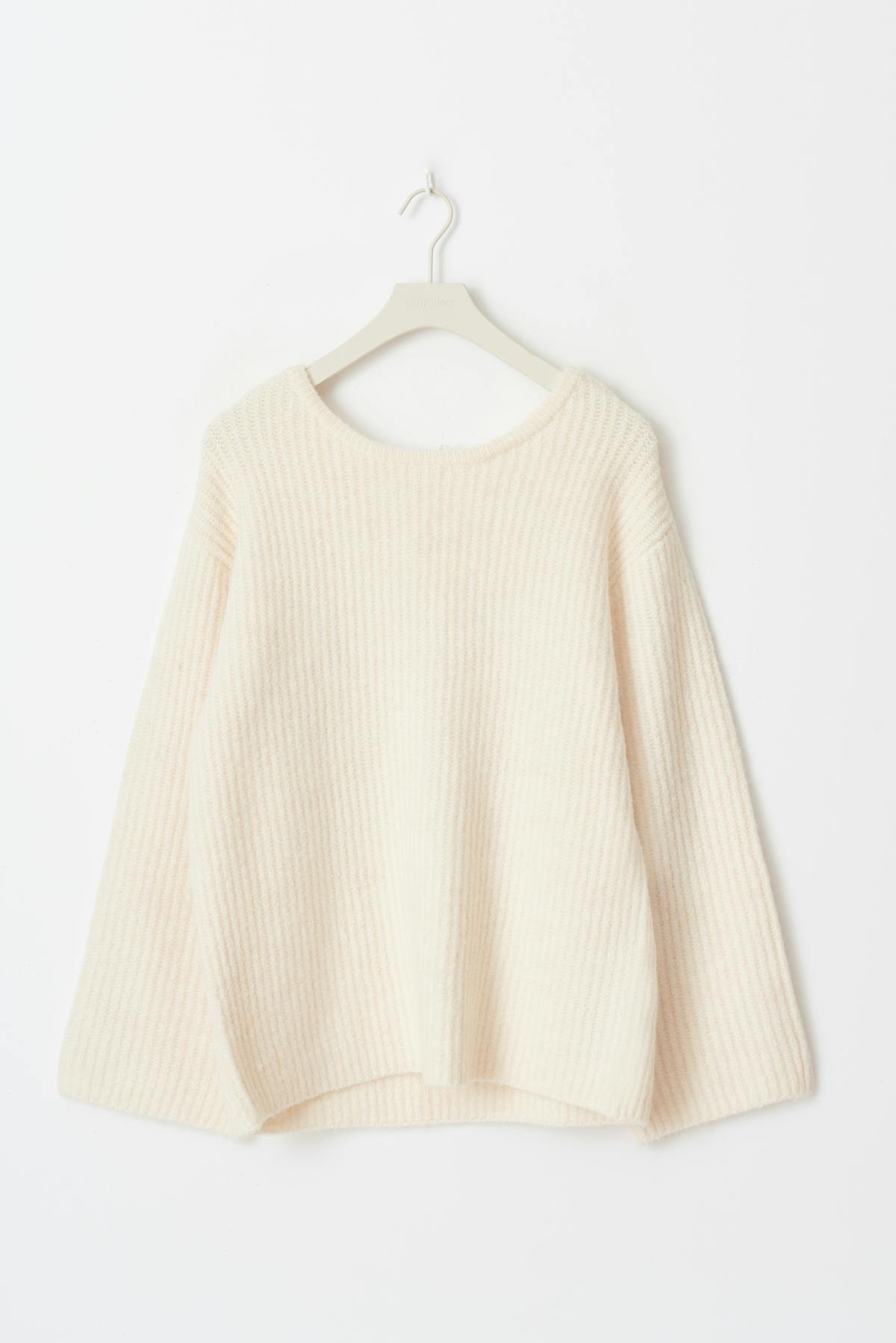 Knitted bow sweater - Gardenia
