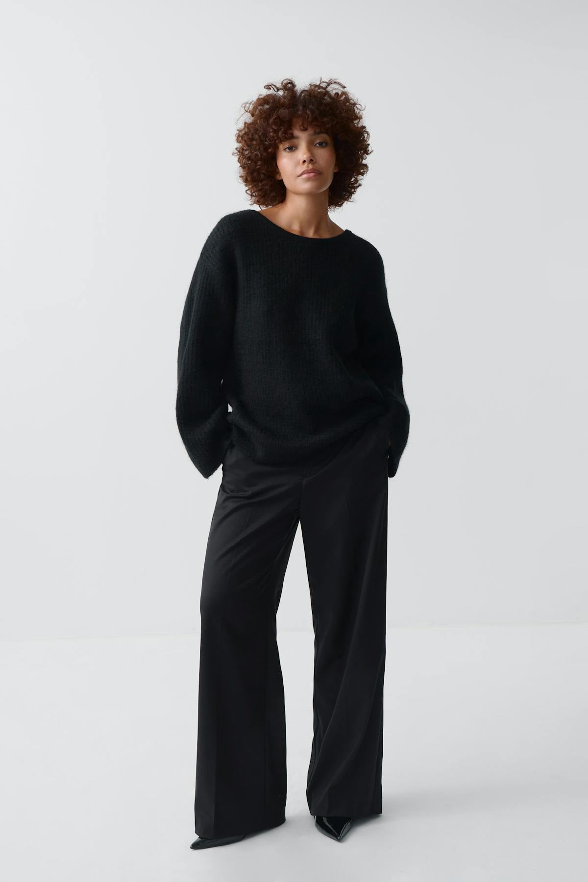 Knitted bow sweater - Gardenia
