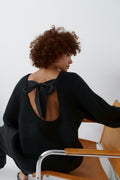 Knitted bow sweater - Noir