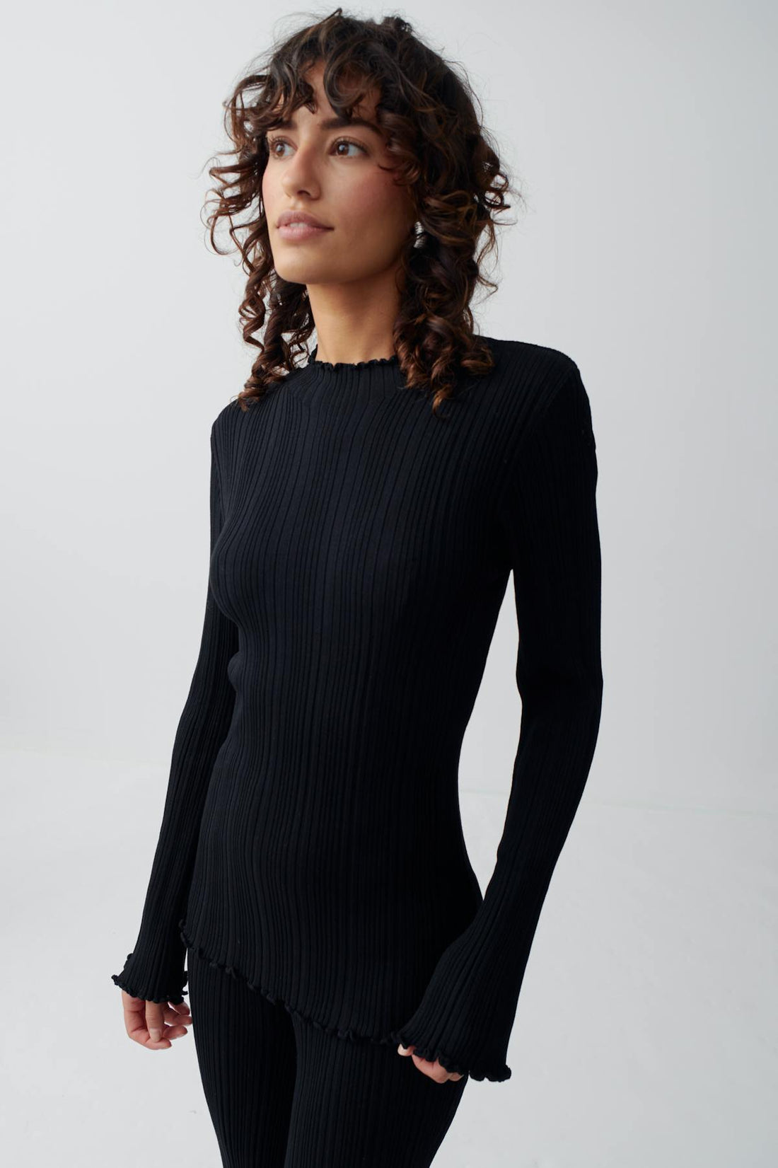 Knitted babylock top - Noir