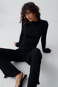 Knitted babylock top - Noir