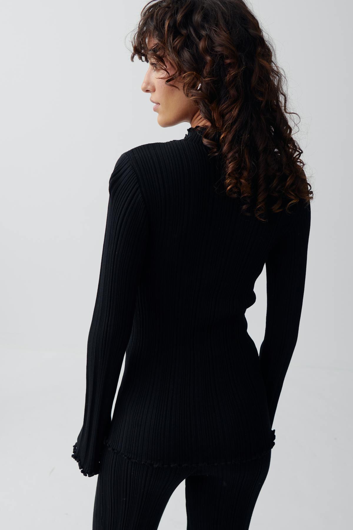 Knitted babylock top - Noir