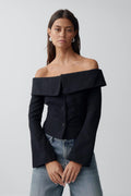 Off shoulder blazer - Noir