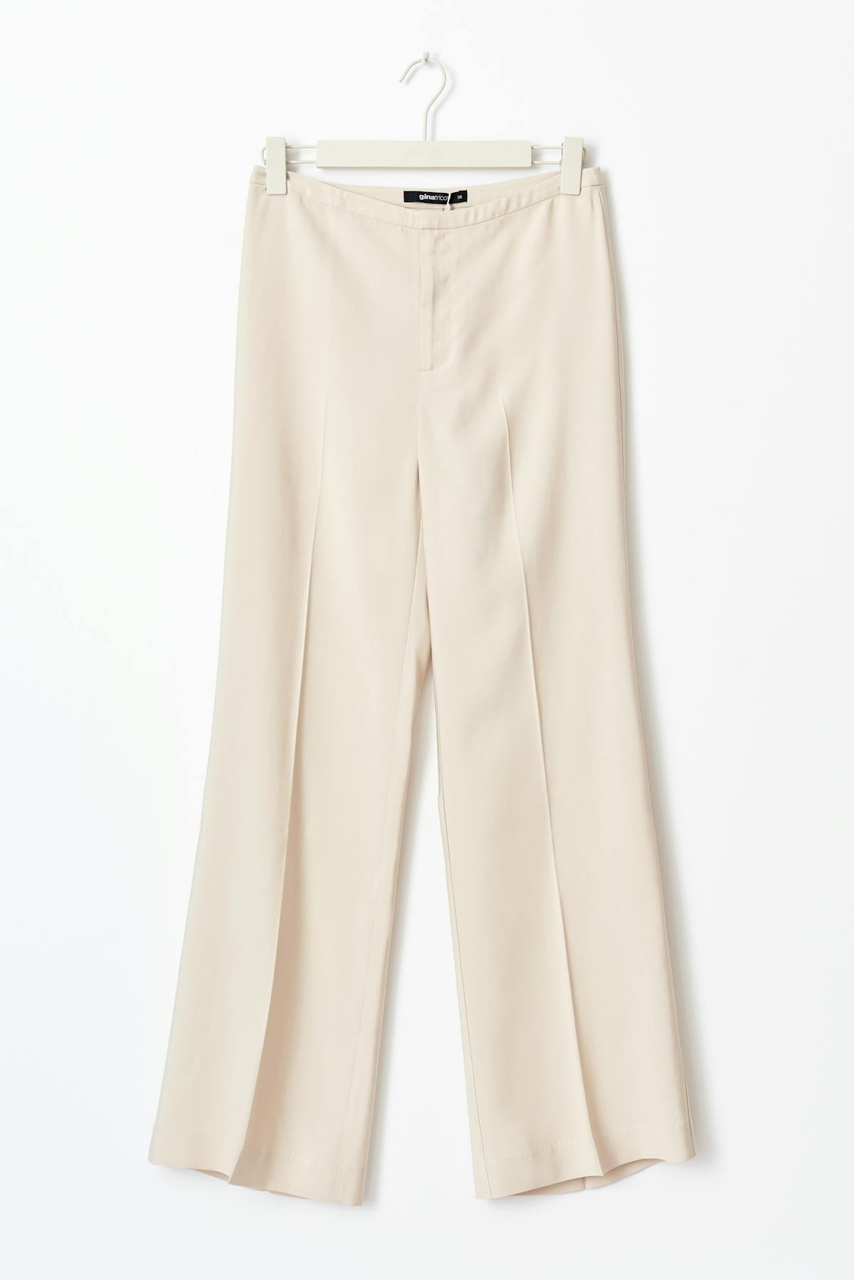 Straight viscose trousers - Bleu marine