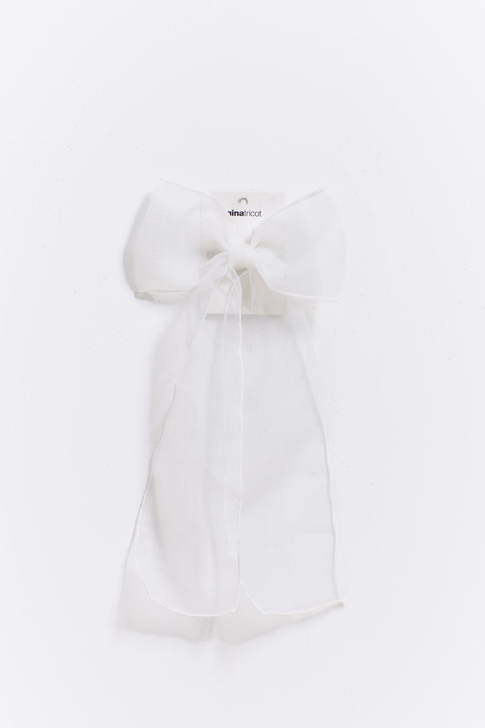 Organza bow hair clip - Blanc