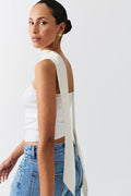 thin satin scarf - Creme