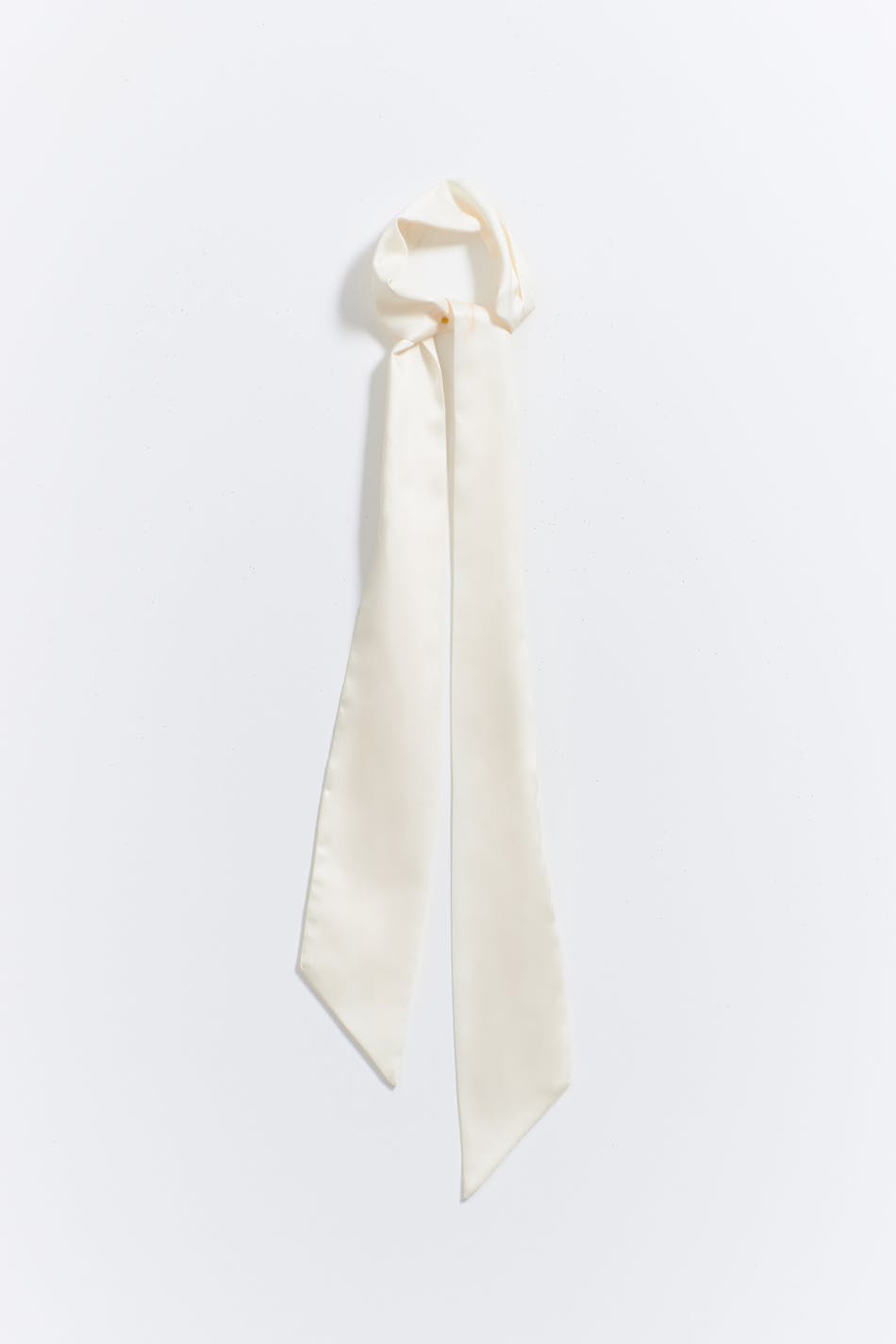 thin satin scarf - Creme