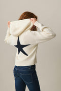 knitted hoodie - Creme