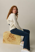knitted hoodie - Creme