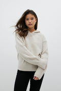 y soft knitted hoodie - Pink melange