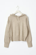 y soft knitted hoodie - Beige melange