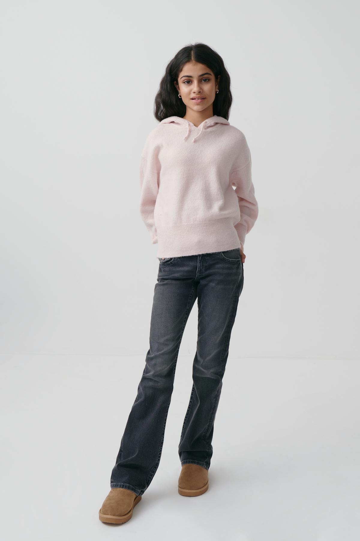 y soft knitted hoodie - Pink melange