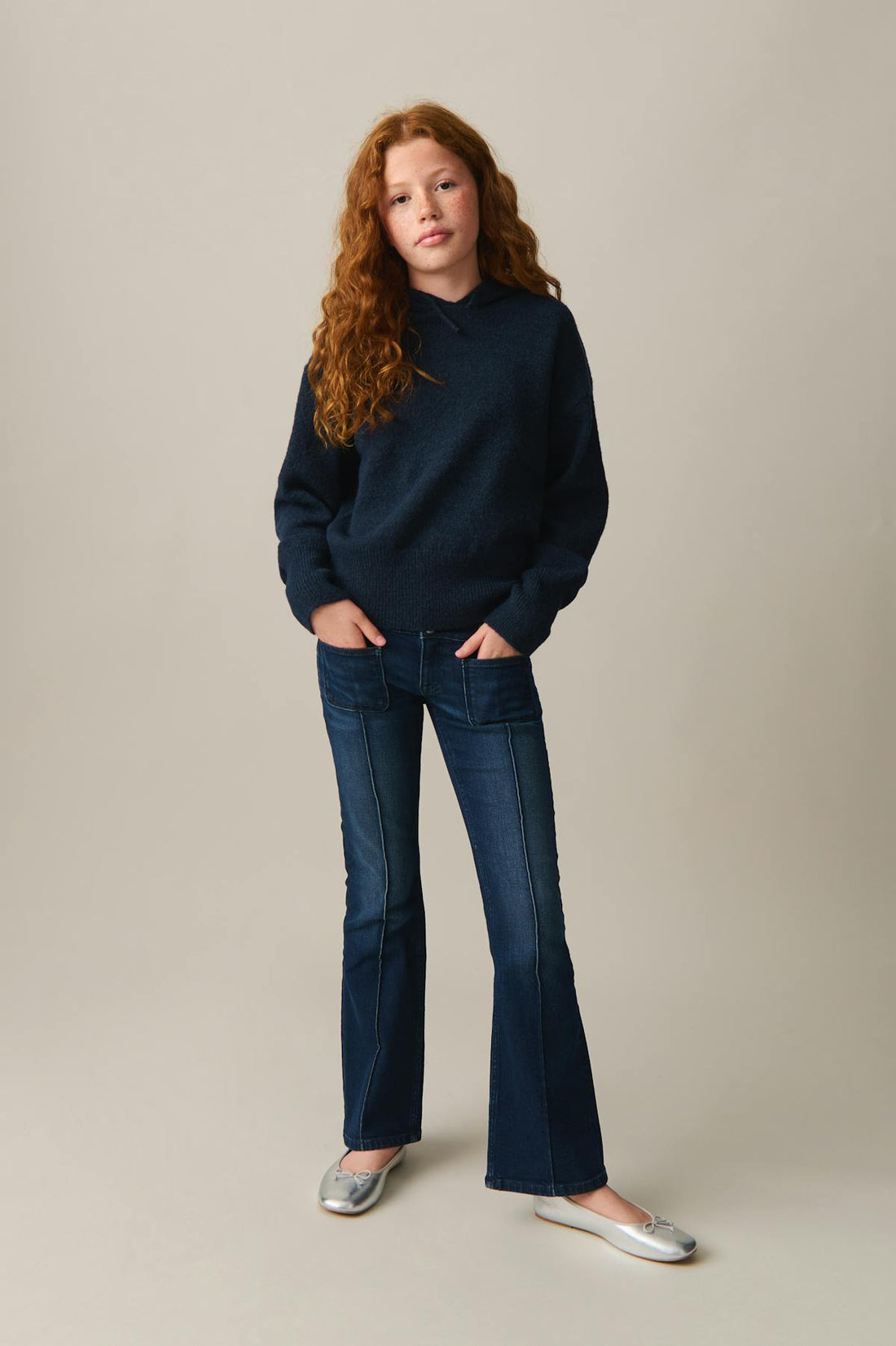 y soft knitted hoodie - Bleu marine