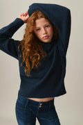 y soft knitted hoodie - Bleu marine