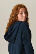 y soft knitted hoodie - Bleu marine