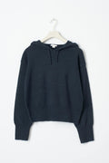y soft knitted hoodie - Bleu marine