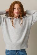 y soft knitted hoodie - Lt grey melange