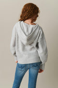 y soft knitted hoodie - Lt grey melange
