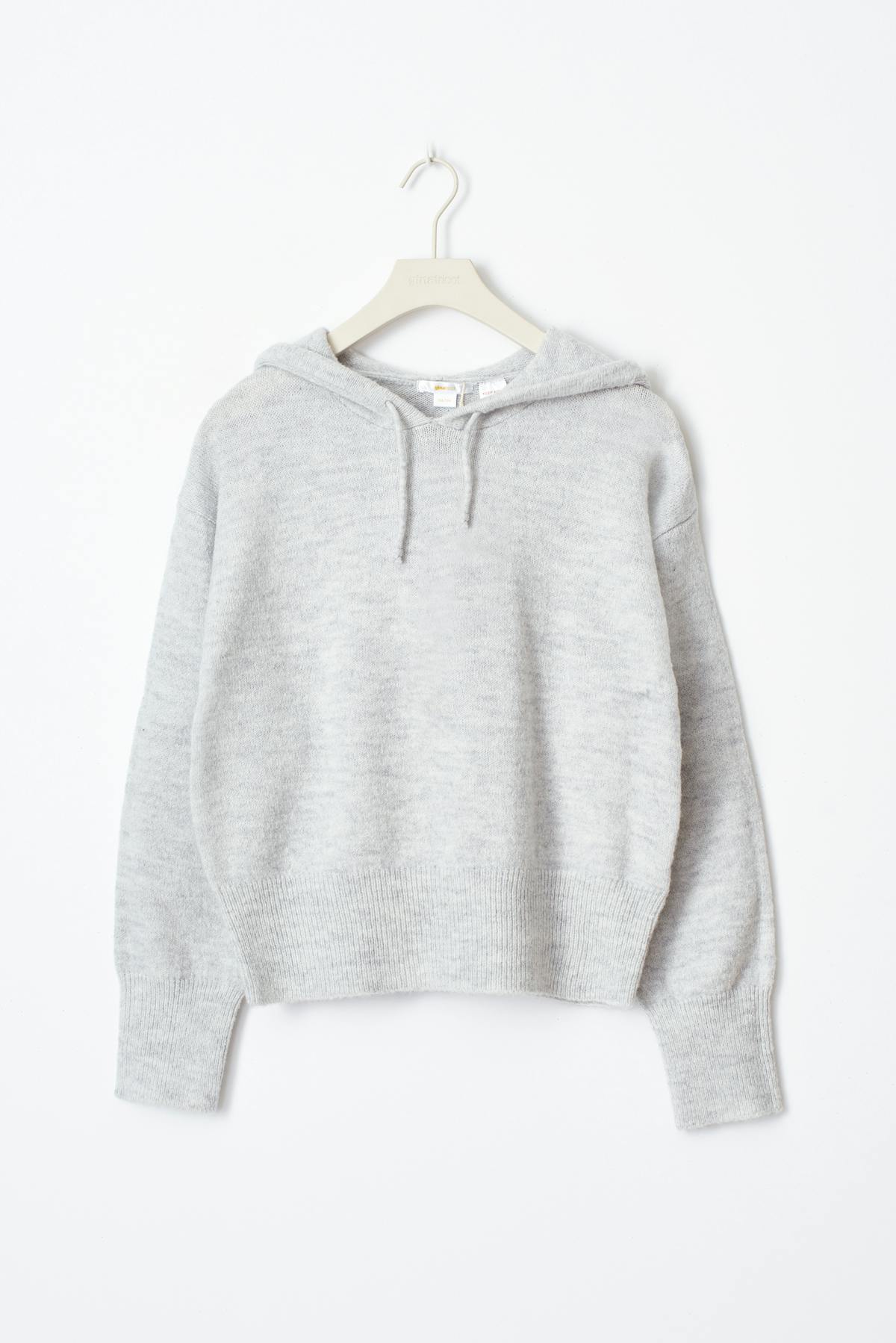 y soft knitted hoodie - Lt grey melange