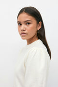 Y kn cropped sleeve top - Gardenia