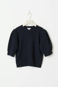 Y kn cropped sleeve top - Navy blazer