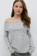 Y kn off shoulder sweater - Creme