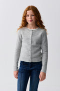Knitted cardigan - Grey melange