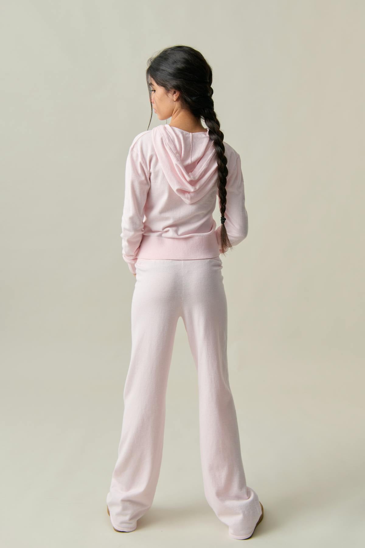 y soft knitted zip hoodie - Rose