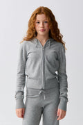 y soft knitted zip hoodie - Beige mel