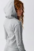 y soft knitted zip hoodie - Grey melange