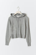 y soft knitted zip hoodie - Grey melange