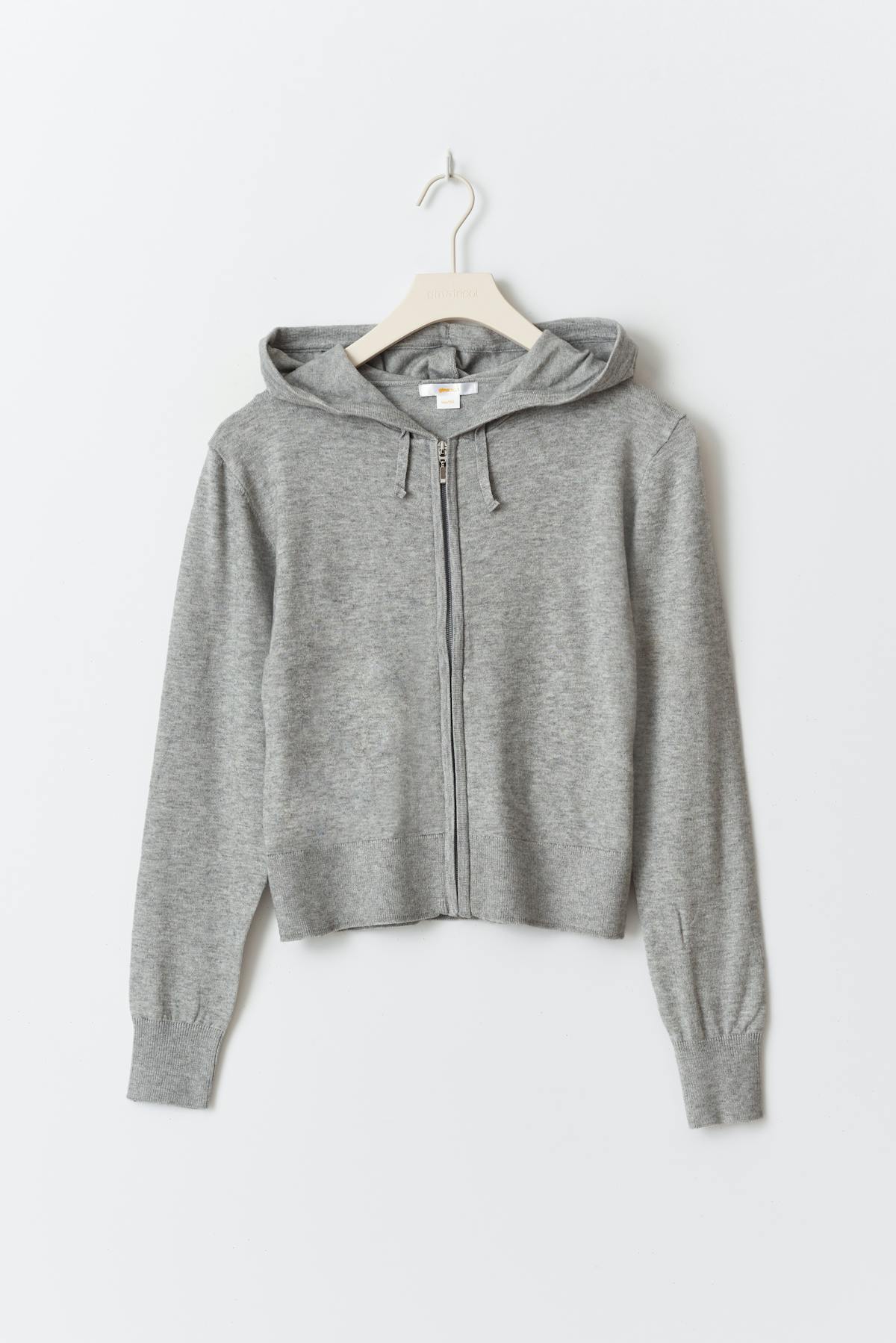 y soft knitted zip hoodie - Grey melange
