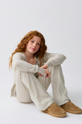 y soft knitted pants - Beige mel