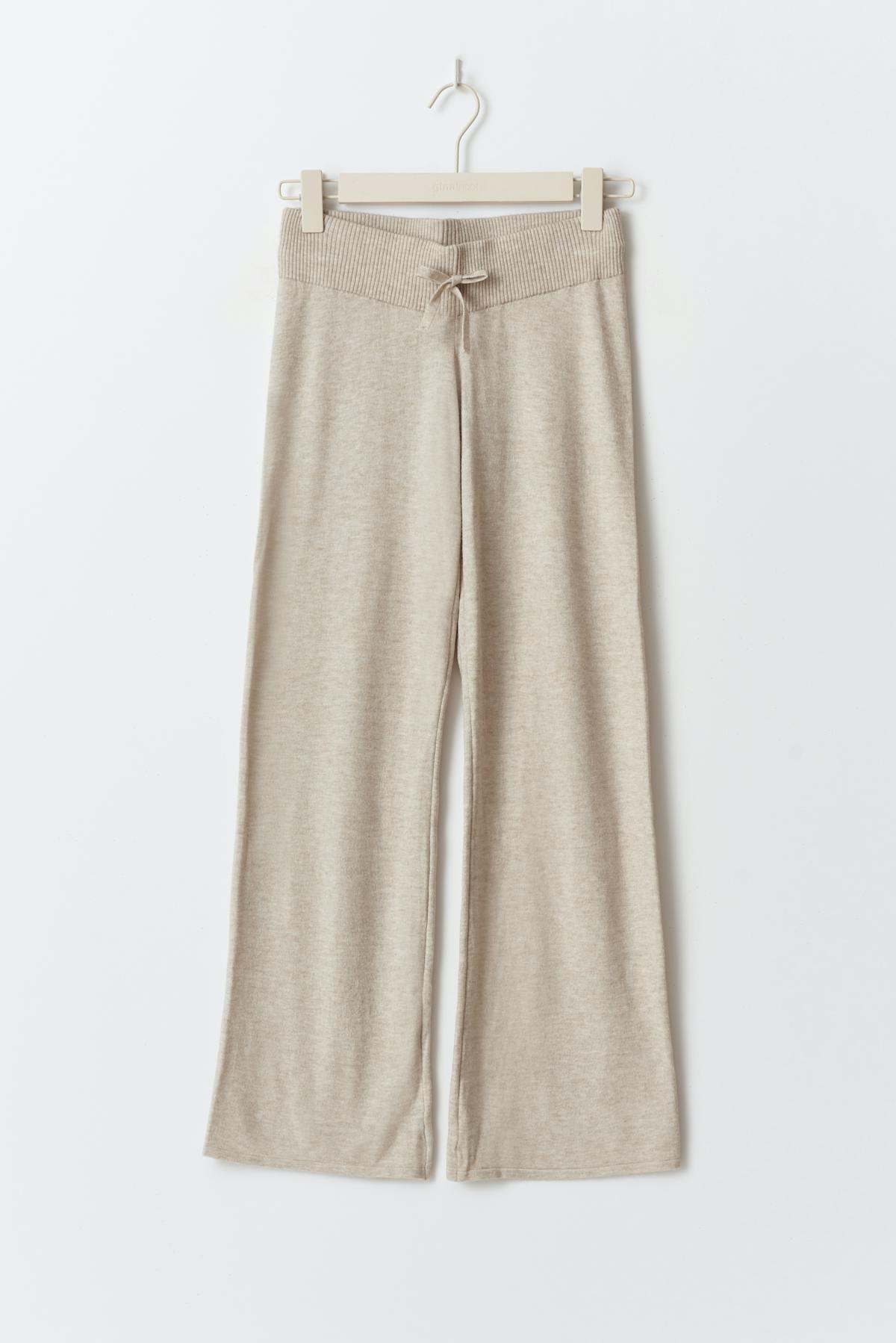y soft knitted pants - Beige mel