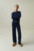 y soft knitted pants - Bleu marine