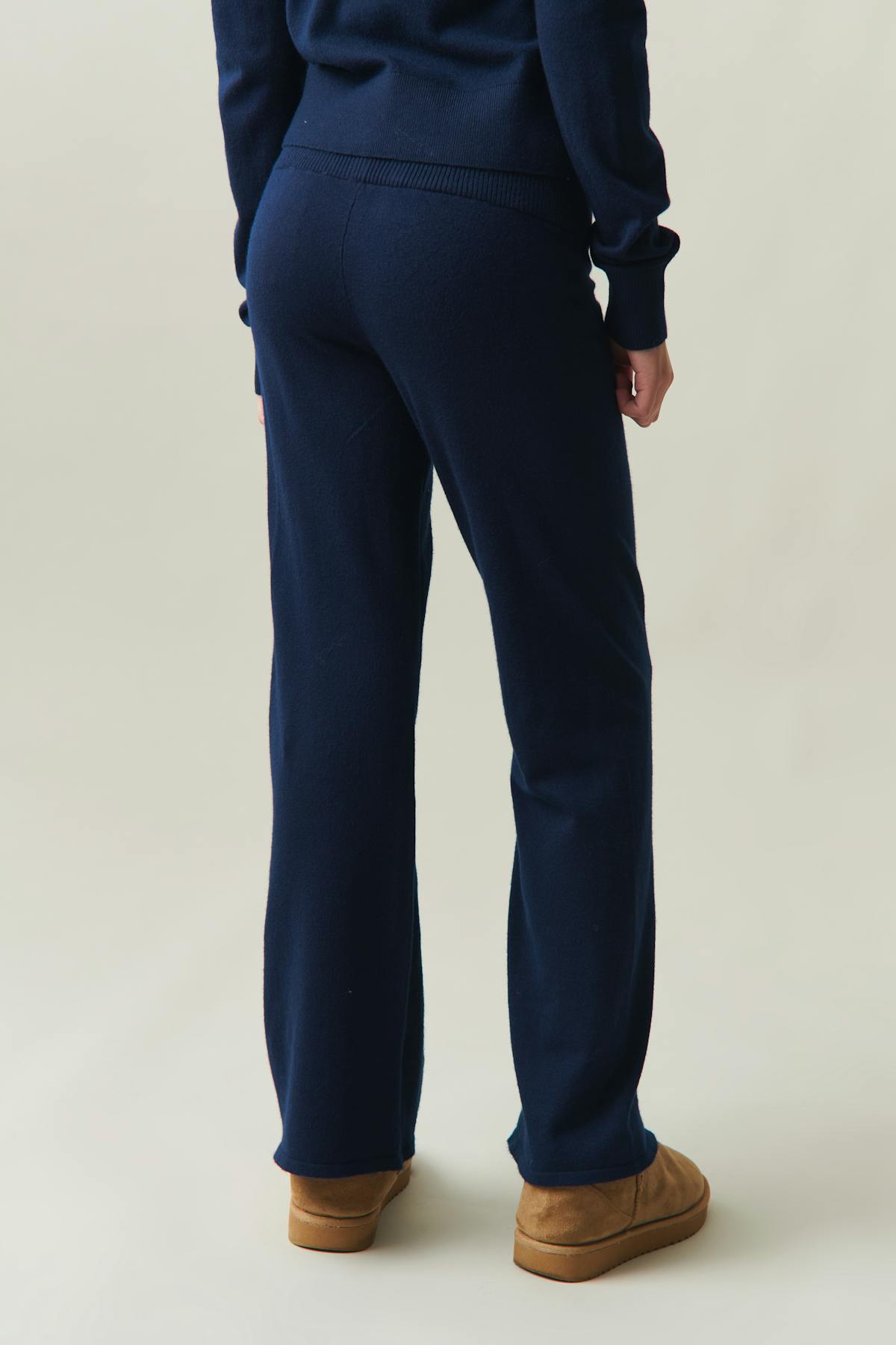 y soft knitted pants - Bleu marine