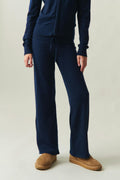 y soft knitted pants - Bleu marine