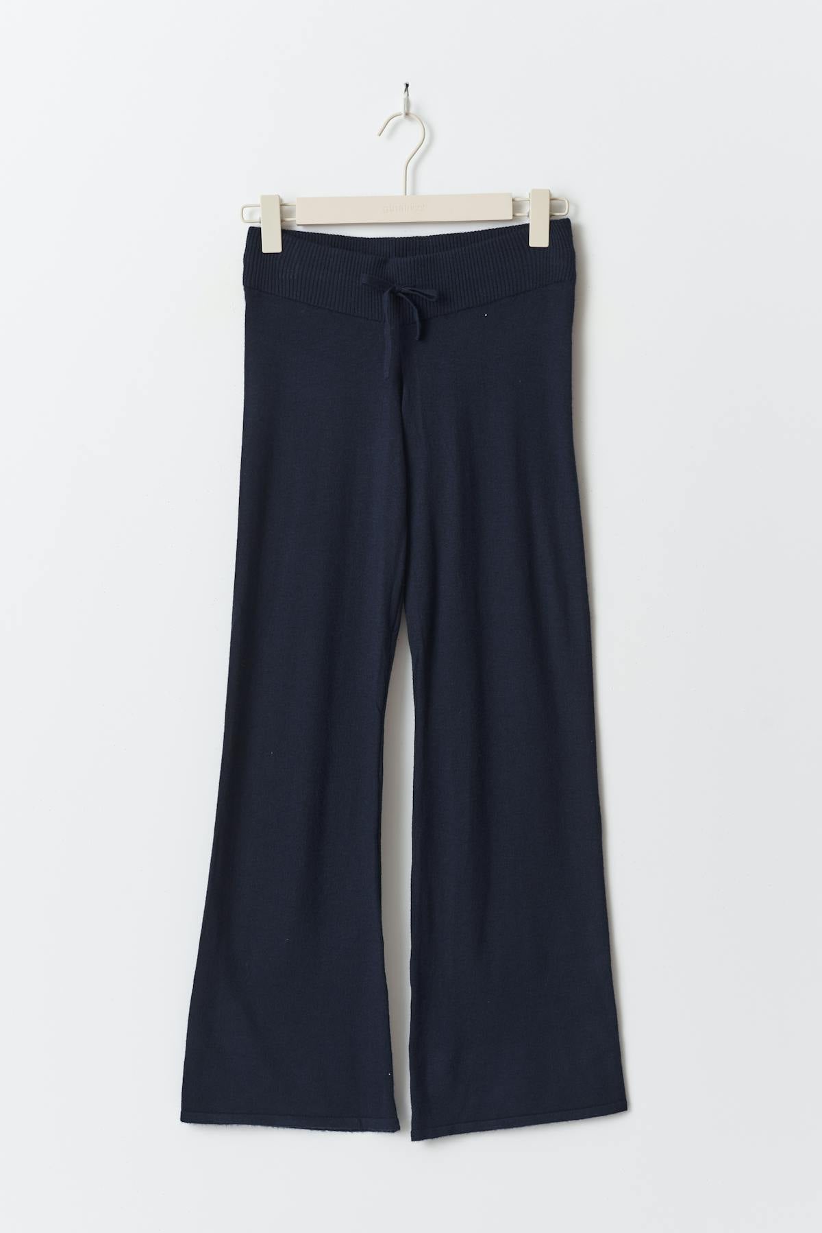 y soft knitted pants - Bleu marine
