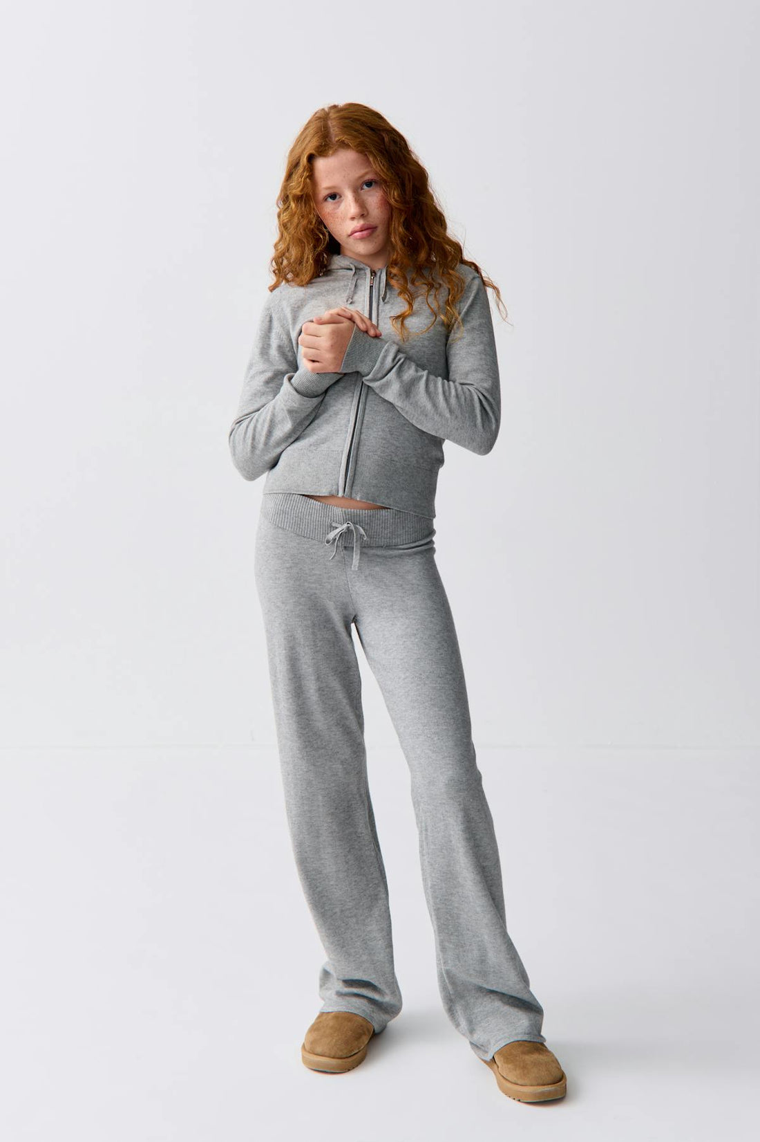 y soft knitted pants - Grey melange