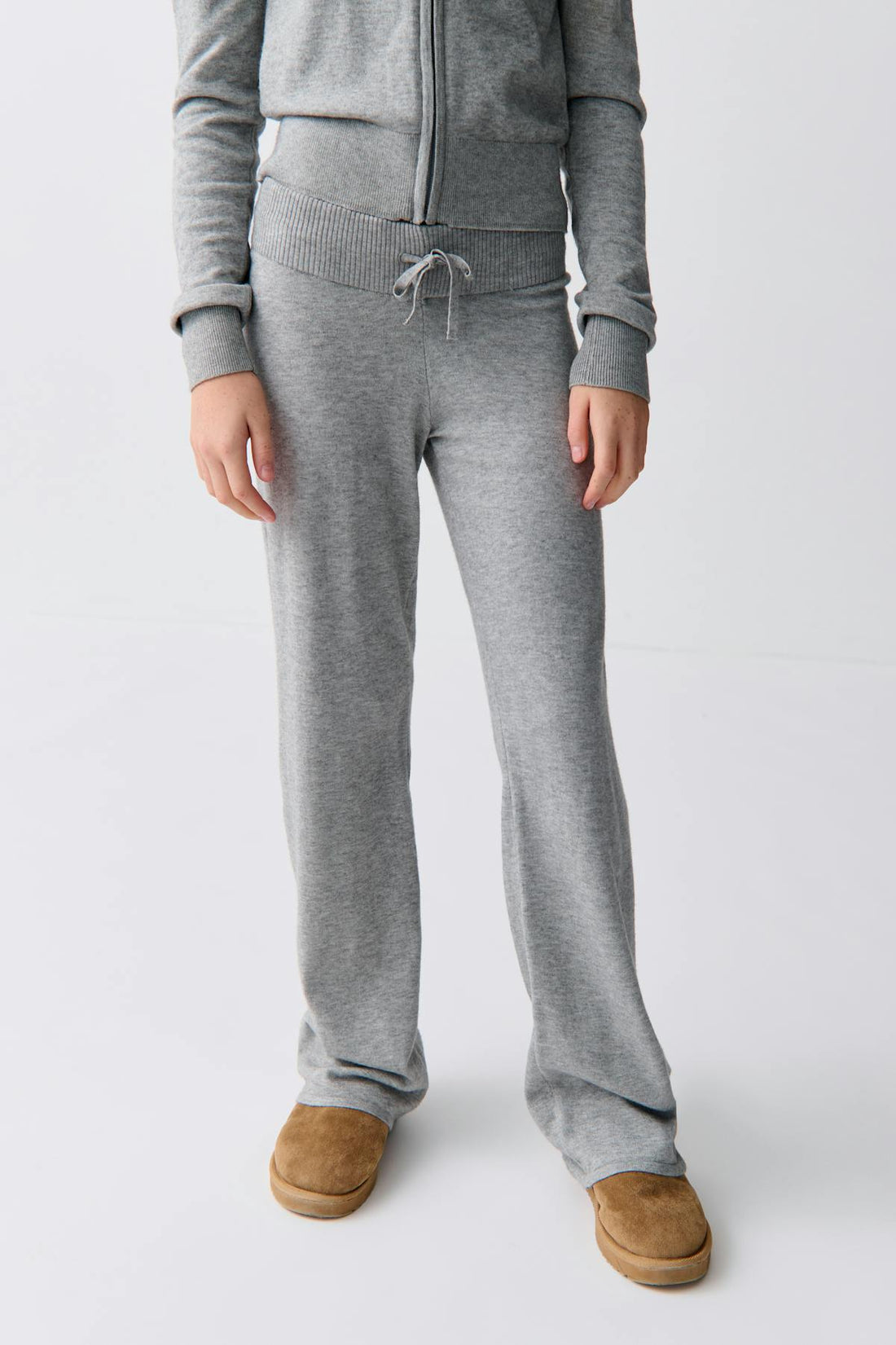 y soft knitted pants - Grey melange