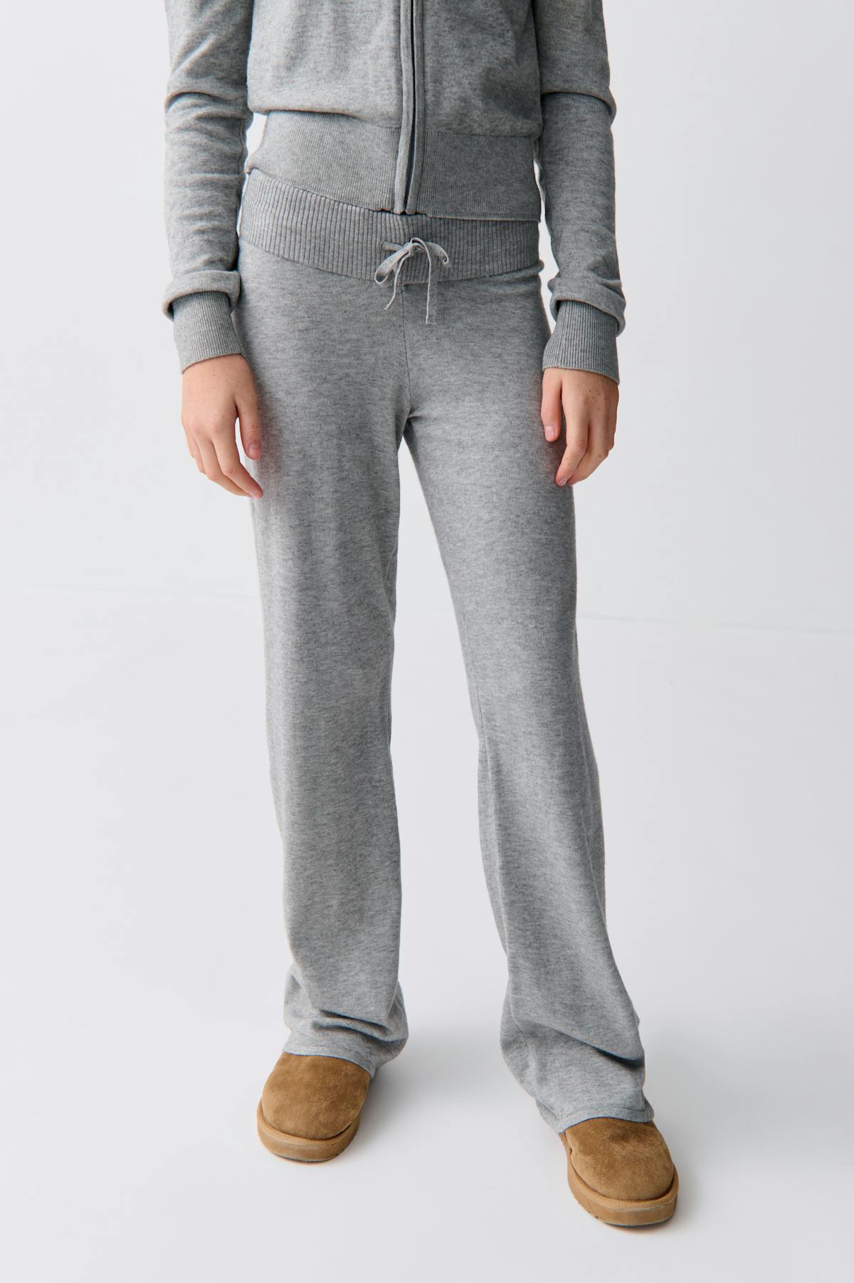 y soft knitted pants - Grey melange