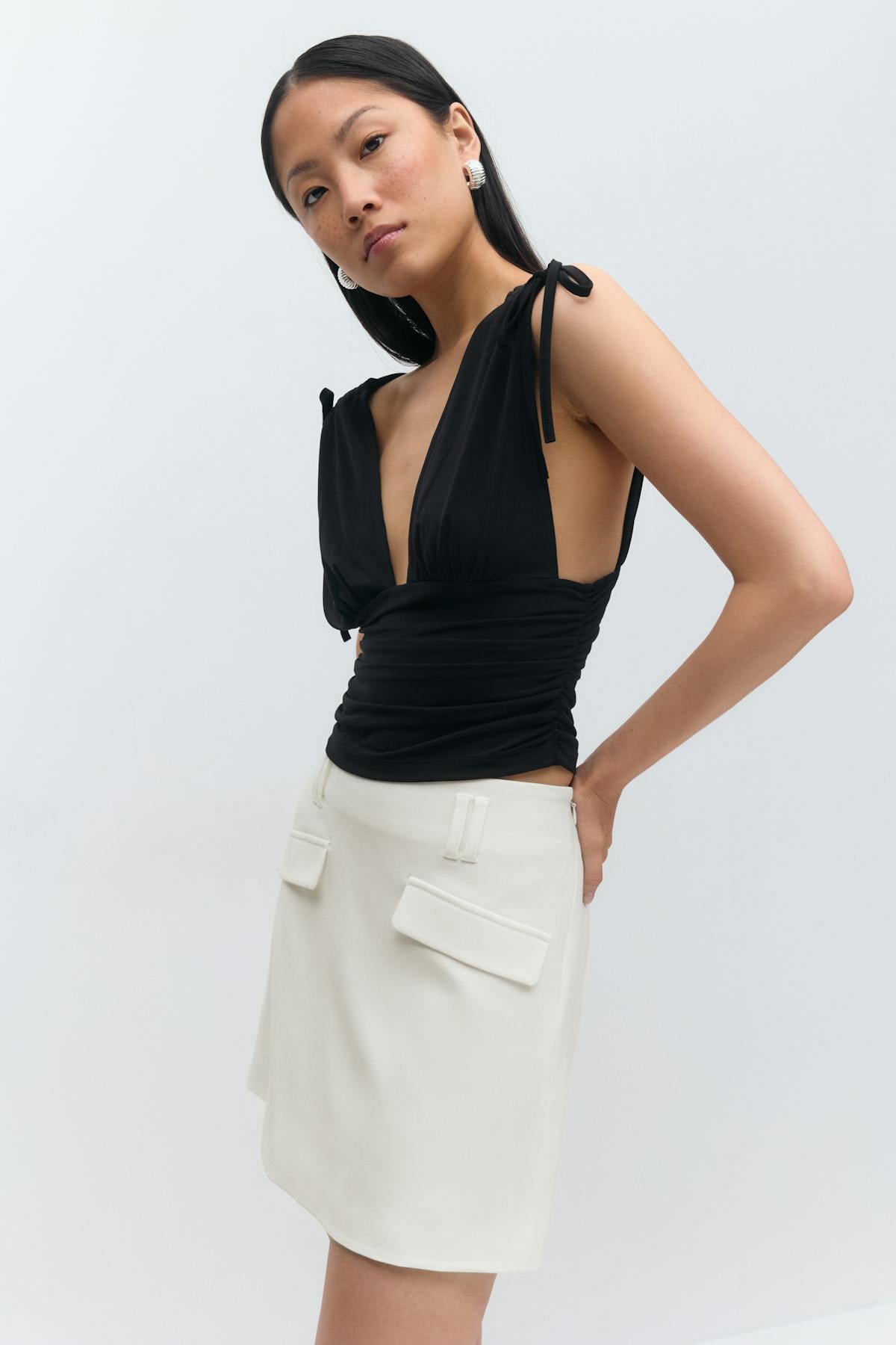 Tailored mini skirt - Noir