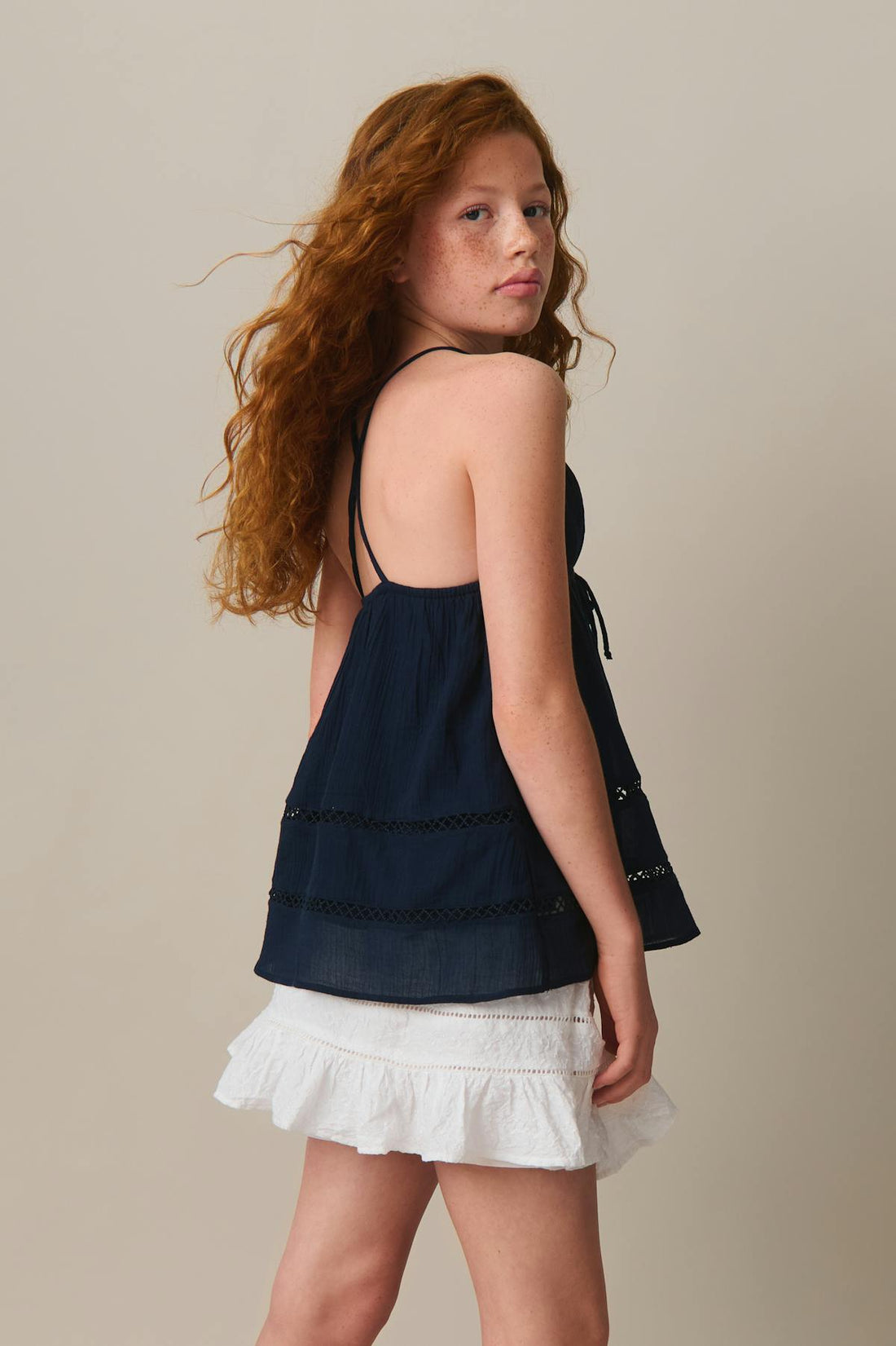 Y triangle singlet - Navy blazer