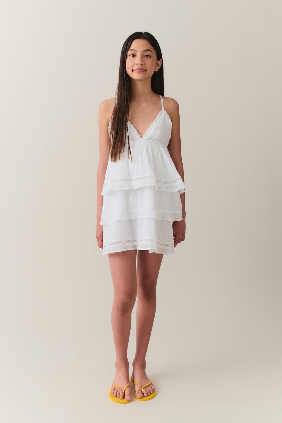 Y triangle mini dress - Blanc